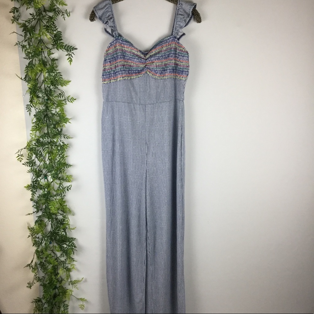 Striped jumpsuit.